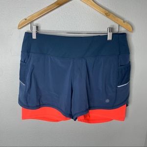 Athleta Navy and Orange Athletic Shorts